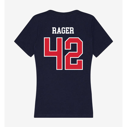 Robert Morris - NCAA Football : Carson Rager - Women's V-Neck T-Shirt-1
