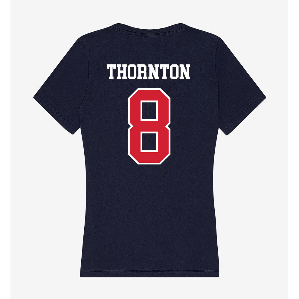 Robert Morris - NCAA Women's Ice Hockey : Hannah Thornton - Women's V-Neck T-Shirt-1