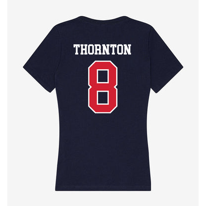 Robert Morris - NCAA Women's Ice Hockey : Hannah Thornton - Women's V-Neck T-Shirt-1