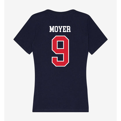 Robert Morris - NCAA Football : DJ Moyer - Women's V-Neck T-Shirt-1