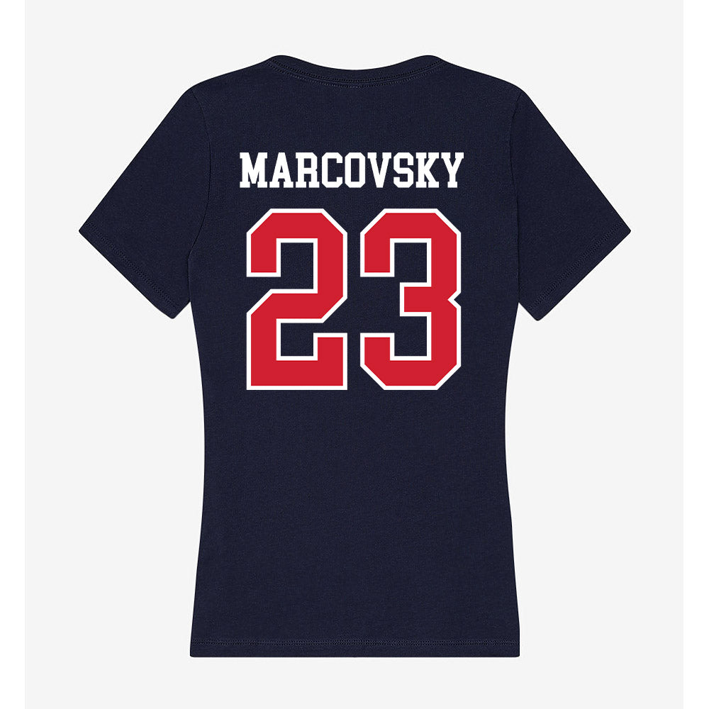 Robert Morris - NCAA Women's Ice Hockey : Ellie Marcovsky - Women's V-Neck T-Shirt-1