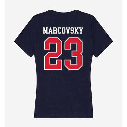 Robert Morris - NCAA Women's Ice Hockey : Ellie Marcovsky - Women's V-Neck T-Shirt-1