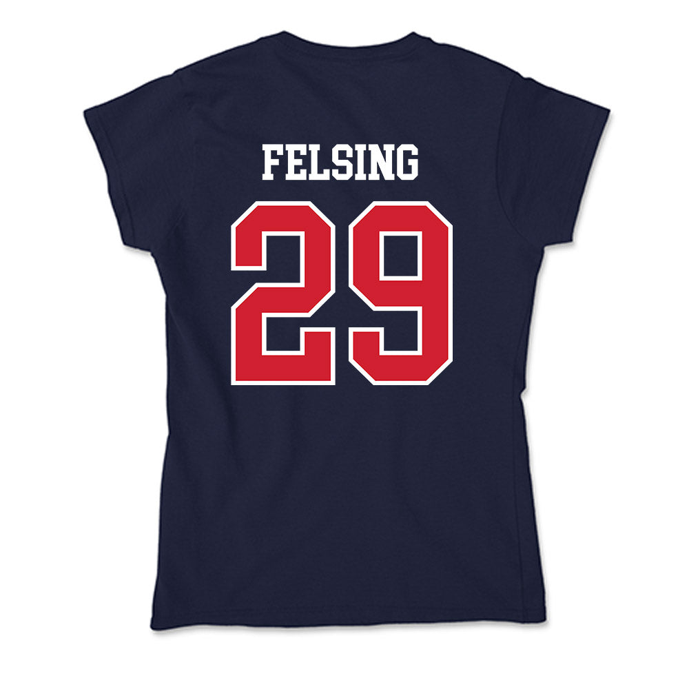 Robert Morris - NCAA Men's Ice Hockey : Michael Felsing - Soft Style Women’s T-Shirt-1