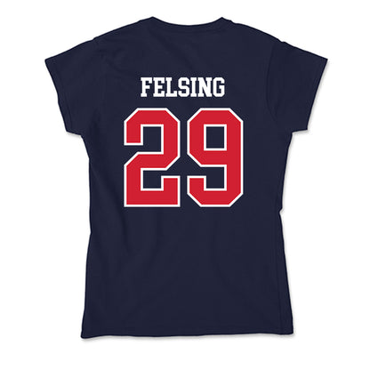 Robert Morris - NCAA Men's Ice Hockey : Michael Felsing - Soft Style Women’s T-Shirt-1