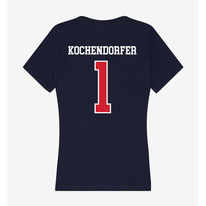 Robert Morris - NCAA Men's Ice Hockey : Croix Kochendorfer - Women's V-Neck T-Shirt-1