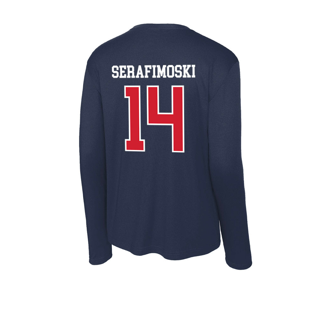 Robert Morris - NCAA Men's Basketball : Vasilije Serafimoski - Activewear Long Sleeve T-Shirt-1