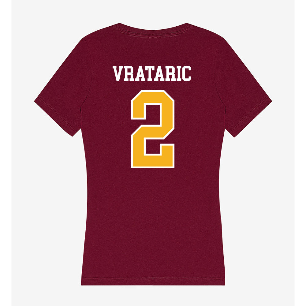 Winthrop - NCAA Men's Soccer : Dragen Vrataric - Women's V-Neck T-Shirt-1