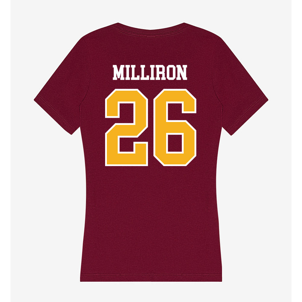 Winthrop - NCAA Women's Soccer : Emma Milliron - Women's V-Neck T-Shirt-1