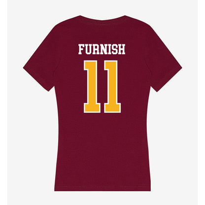 Winthrop - NCAA Baseball : Chance Furnish - Women's V-Neck T-Shirt-1