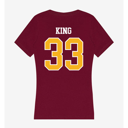 Winthrop - NCAA Softball : Aspen King - Women's V-Neck T-Shirt-1