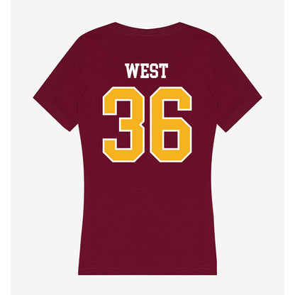 Winthrop - NCAA Baseball : Stephen West - Women's V-Neck T-Shirt-1