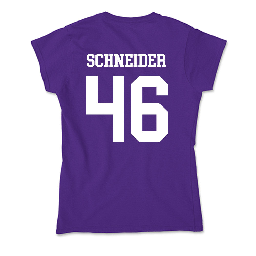 SFA - NCAA Baseball : Cooper Schneider - Soft Style Women’s T-Shirt-1