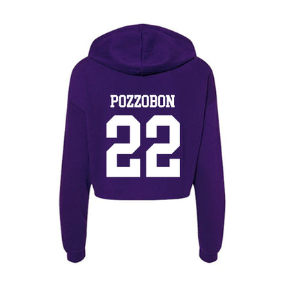 SFA - NCAA Football : Lachie Pozzobon - Women's Crop Fleece Hoodie-1
