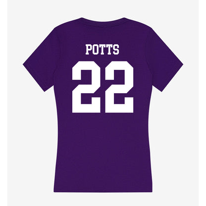 SFA - NCAA Football : Xavier Potts - Women's V-Neck T-Shirt-1