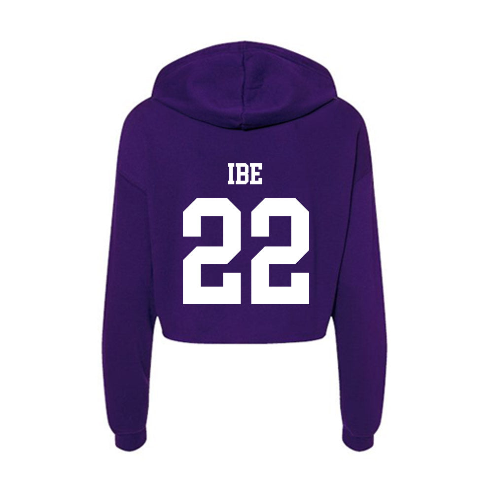 SFA - NCAA Baseball : Joshua Ibe - Women's Crop Fleece Hoodie-1