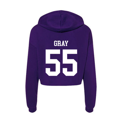 SFA - NCAA Football : Erik Gray - Women's Crop Fleece Hoodie-1