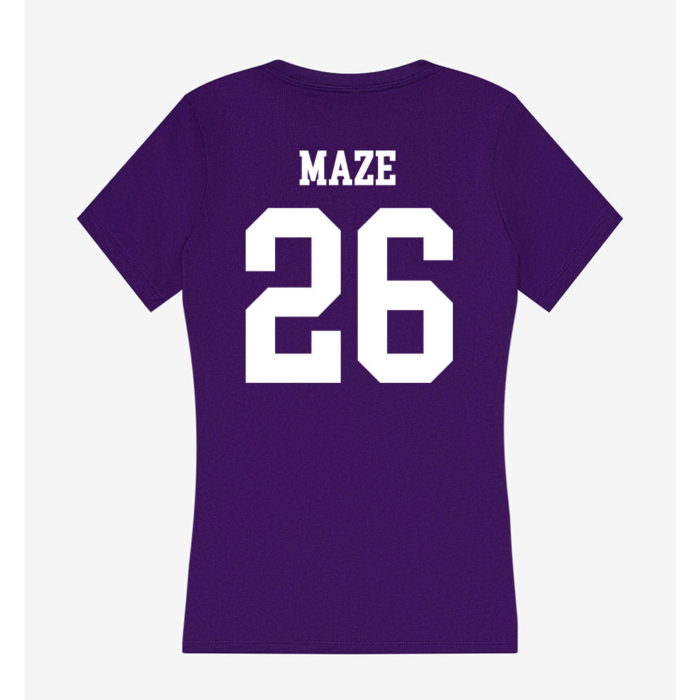 SFA - NCAA Football : Justin Maze - Women's V-Neck T-Shirt-1