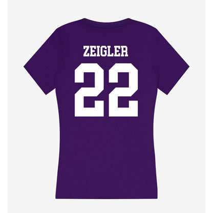 SFA - NCAA Beach Volleyball : Olivia Zeigler - Women's V-Neck T-Shirt-1