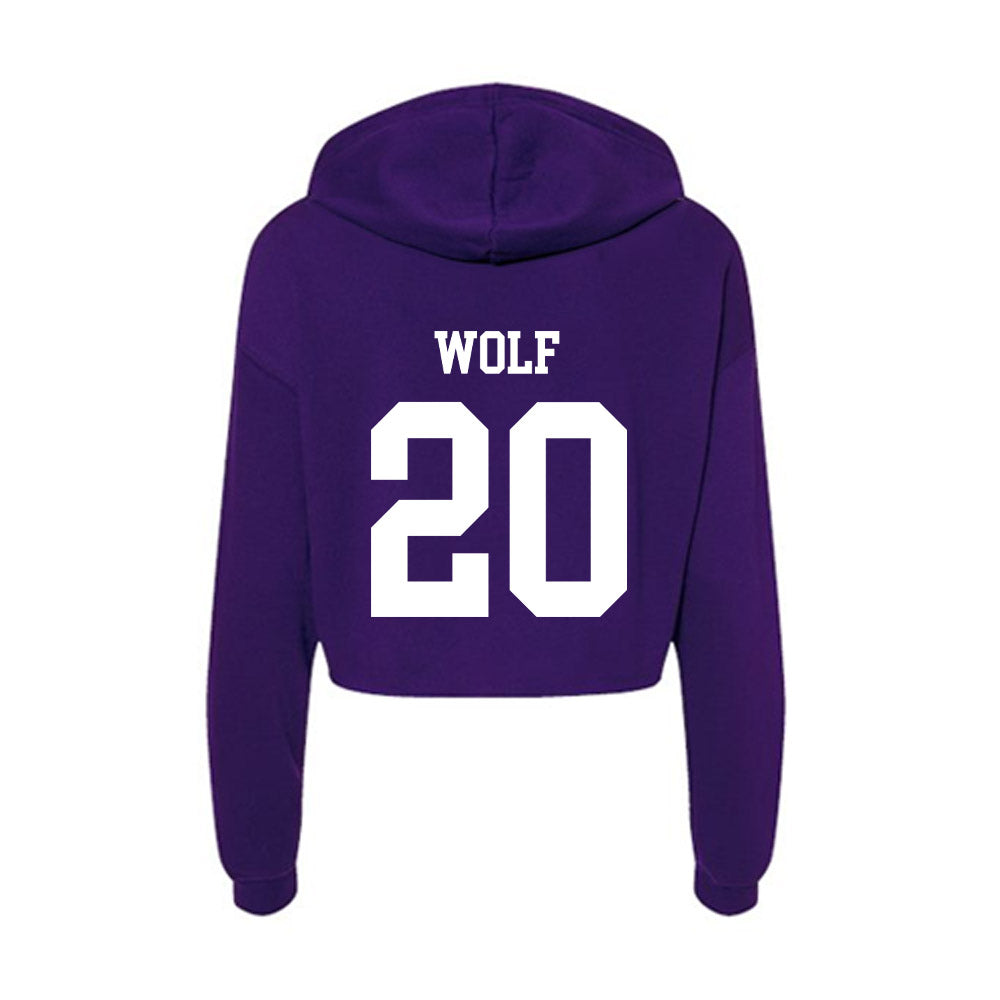 SFA - NCAA Baseball : Blake Wolf - Women's Crop Fleece Hoodie-1