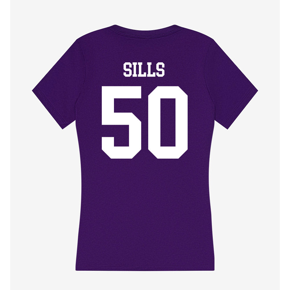 SFA - NCAA Football : Wiley Sills - Women's V-Neck T-Shirt-1