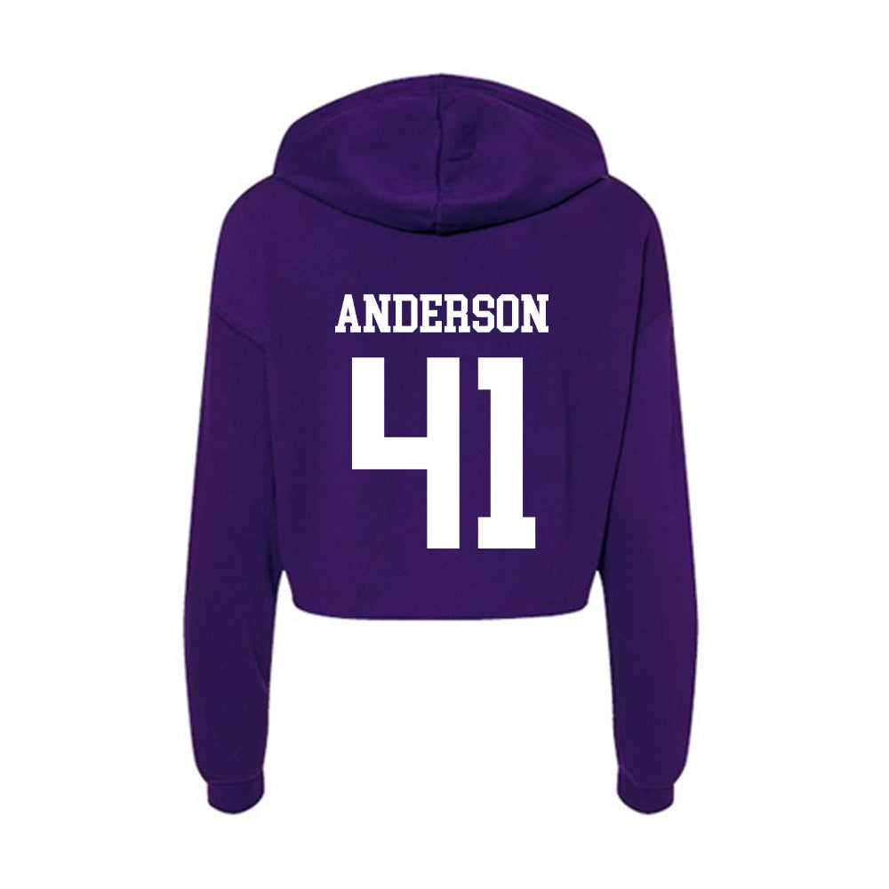SFA - NCAA Baseball : Josh Anderson - Women's Crop Fleece Hoodie-1