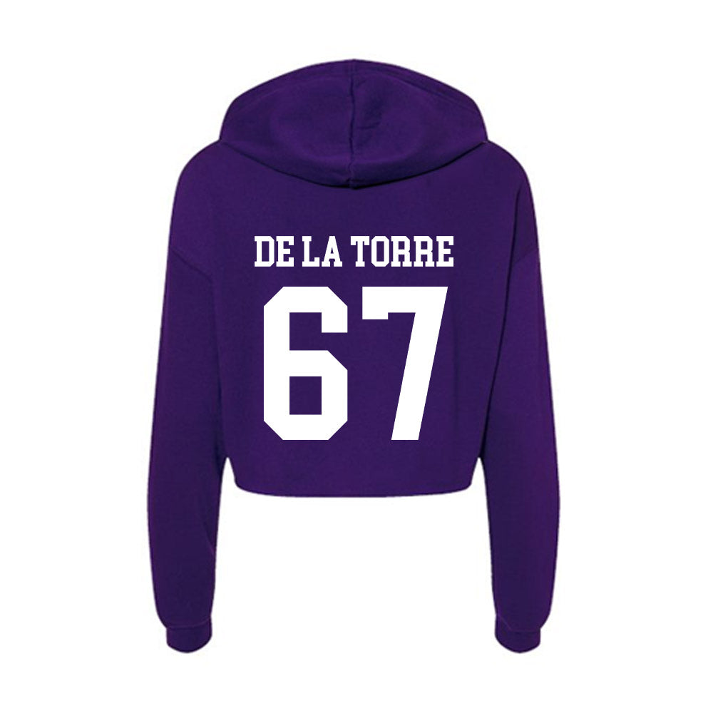 SFA - NCAA Football : Kolt De La Torre - Women's Crop Fleece Hoodie-1