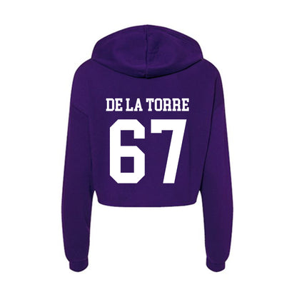 SFA - NCAA Football : Kolt De La Torre - Women's Crop Fleece Hoodie-1