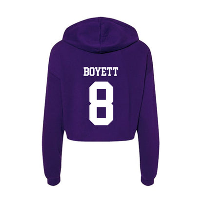 SFA - NCAA Baseball : Reid Boyett - Women's Crop Fleece Hoodie-1