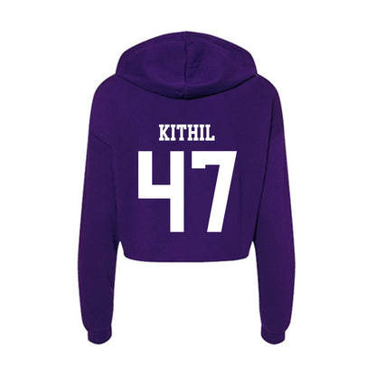 SFA - NCAA Baseball : Andrew Kithil - Women's Crop Fleece Hoodie-1