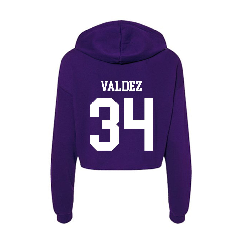 SFA - NCAA Baseball : Jonathan Valdez - Women's Crop Fleece Hoodie-1