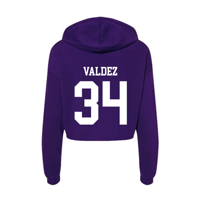 SFA - NCAA Baseball : Jonathan Valdez - Women's Crop Fleece Hoodie-1