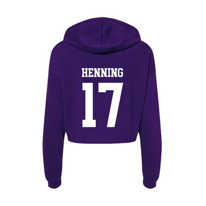 SFA - NCAA Baseball : Mark Henning - Women's Crop Fleece Hoodie-1