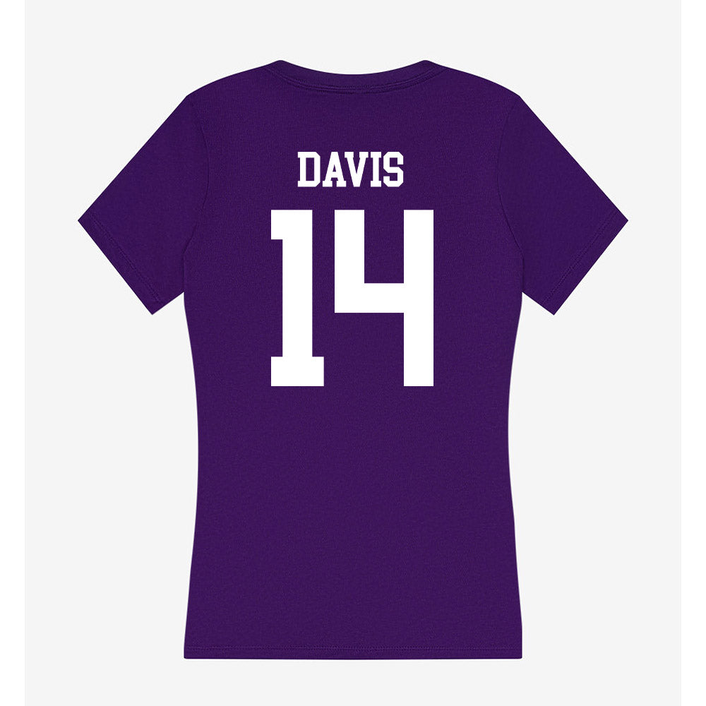 SFA - NCAA Football : Isaiah Davis - Women's V-Neck T-Shirt-1