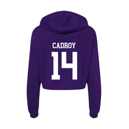 SFA - NCAA Baseball : Austin Cadroy - Women's Crop Fleece Hoodie-1