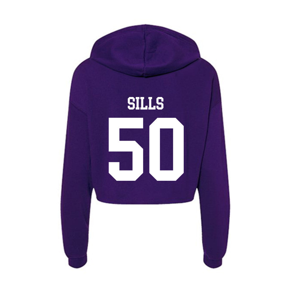 SFA - NCAA Football : Wiley Sills - Women's Crop Fleece Hoodie-1