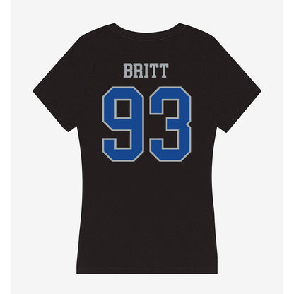 CNU - NCAA Football : Jaylen Britt - Women's V-Neck T-Shirt-1