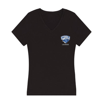 CNU - NCAA Men's Lacrosse : Jayden Hardnett - Women's V-Neck T-Shirt-0
