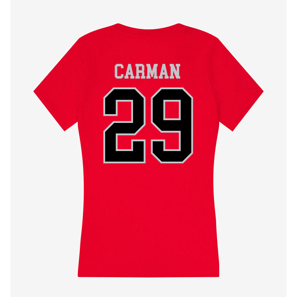 CSUN - NCAA Softball : Mikayla Carman - Women's V-Neck T-Shirt-1