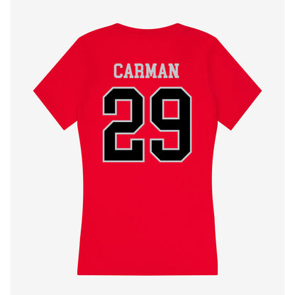 CSUN - NCAA Softball : Mikayla Carman - Women's V-Neck T-Shirt-1