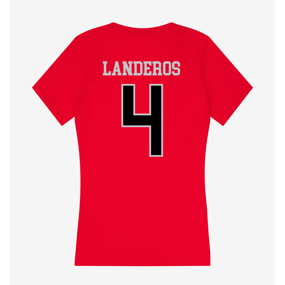 CSUN - NCAA Softball : alexa landeros - Women's V-Neck T-Shirt-1