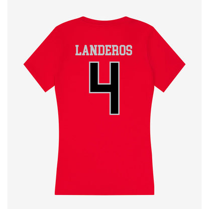 CSUN - NCAA Softball : alexa landeros - Women's V-Neck T-Shirt-1