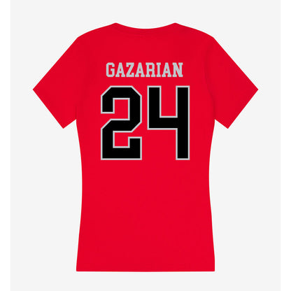 CSUN - NCAA Men's Basketball : Greg Gazarian - Women's V-Neck T-Shirt-1