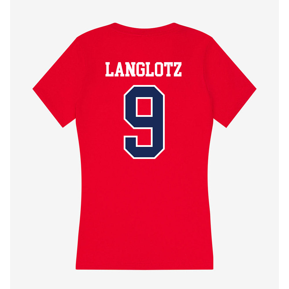 Belmont - NCAA Baseball : Brody Langlotz - Women's V-Neck T-Shirt-1