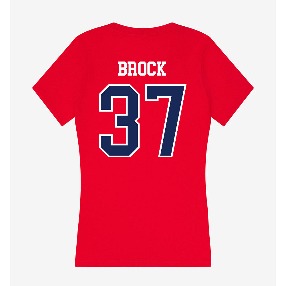 Belmont - NCAA Baseball : Logan Brock - Women's V-Neck T-Shirt-1