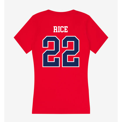 Belmont - NCAA Baseball : Noah Rice - Women's V-Neck T-Shirt-1