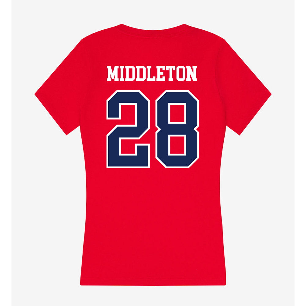 Belmont - NCAA Softball : Ally Middleton - Women's V-Neck T-Shirt-1
