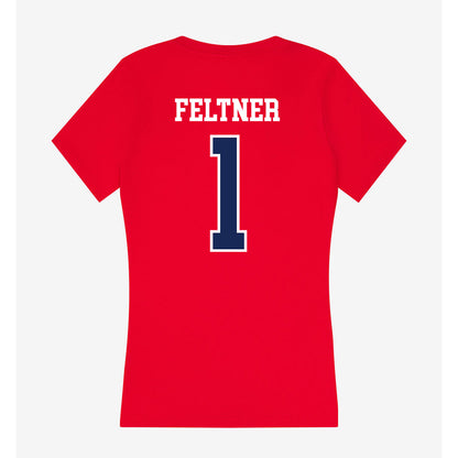 Belmont - NCAA Women's Basketball : Kensley Feltner - Women's V-Neck T-Shirt-1