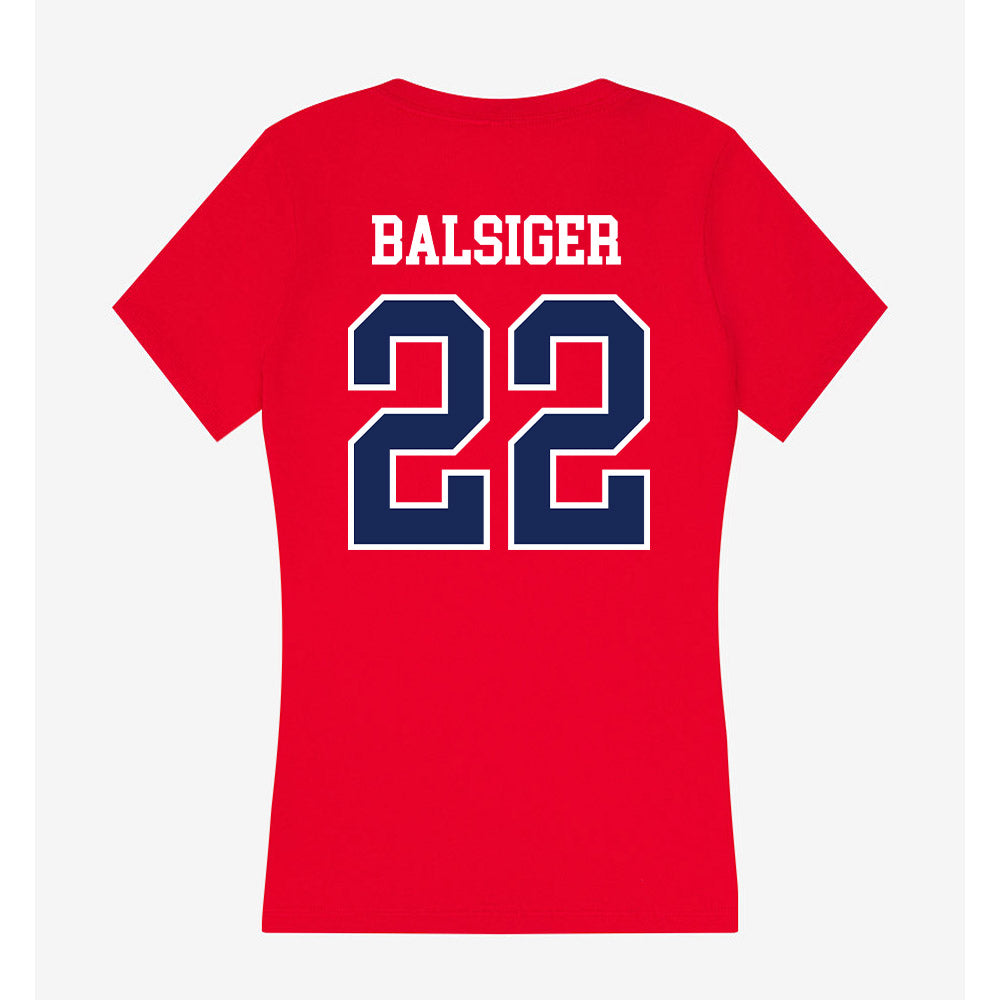 Belmont - NCAA Softball : Maddy Balsiger - Women's V-Neck T-Shirt-1