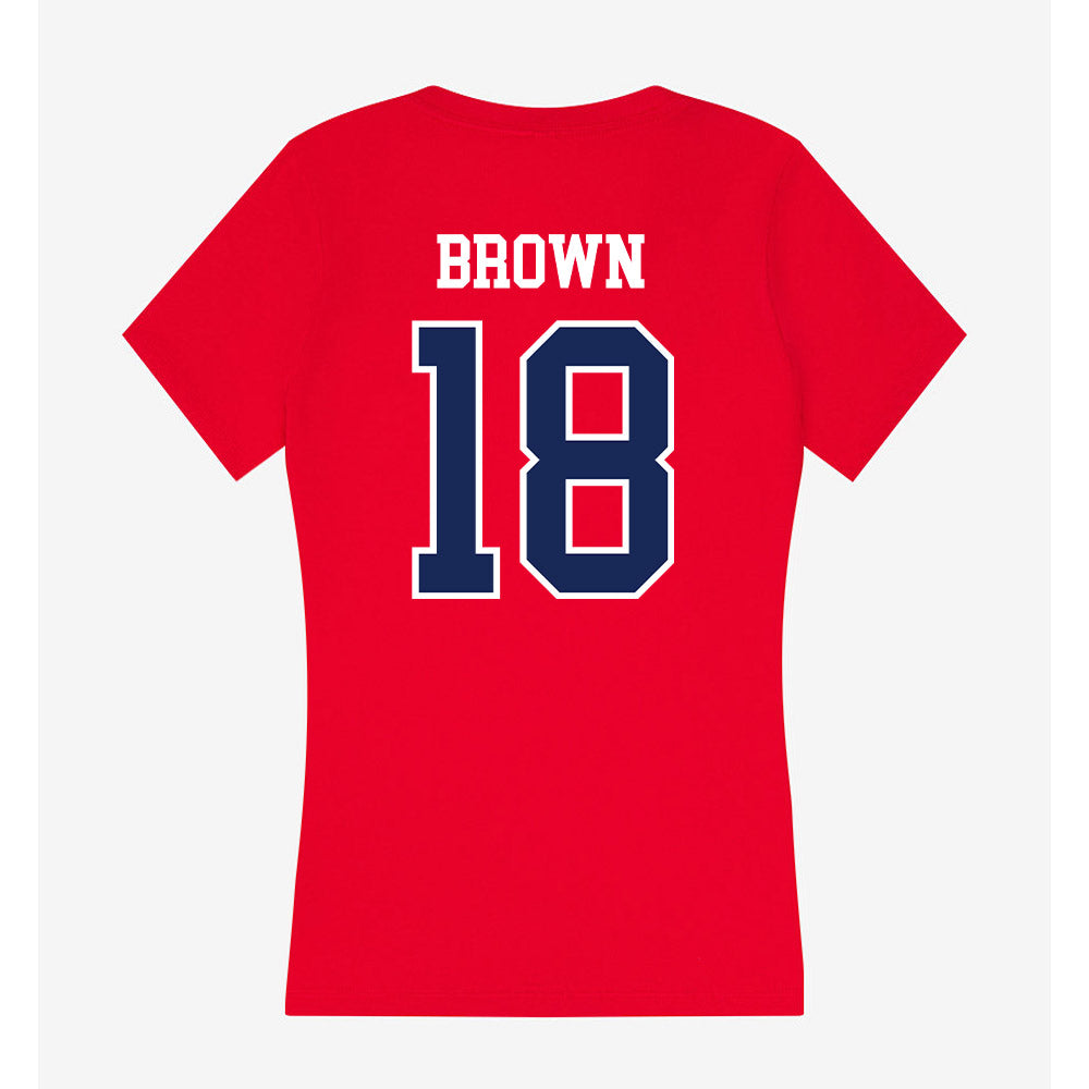 Belmont - NCAA Baseball : Zane Brown - Women's V-Neck T-Shirt-1