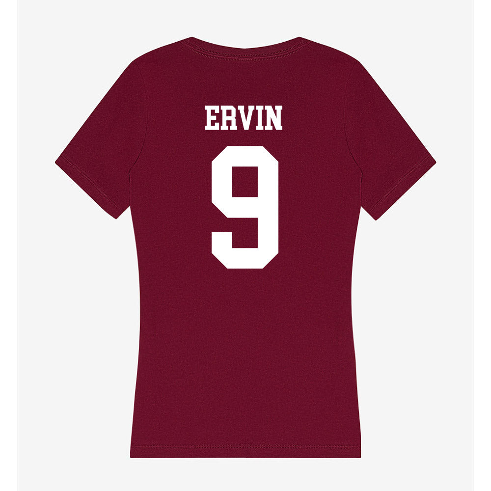 AAMU - NCAA Women's Basketball : Kalyn Ervin - Women's V-Neck T-Shirt-1